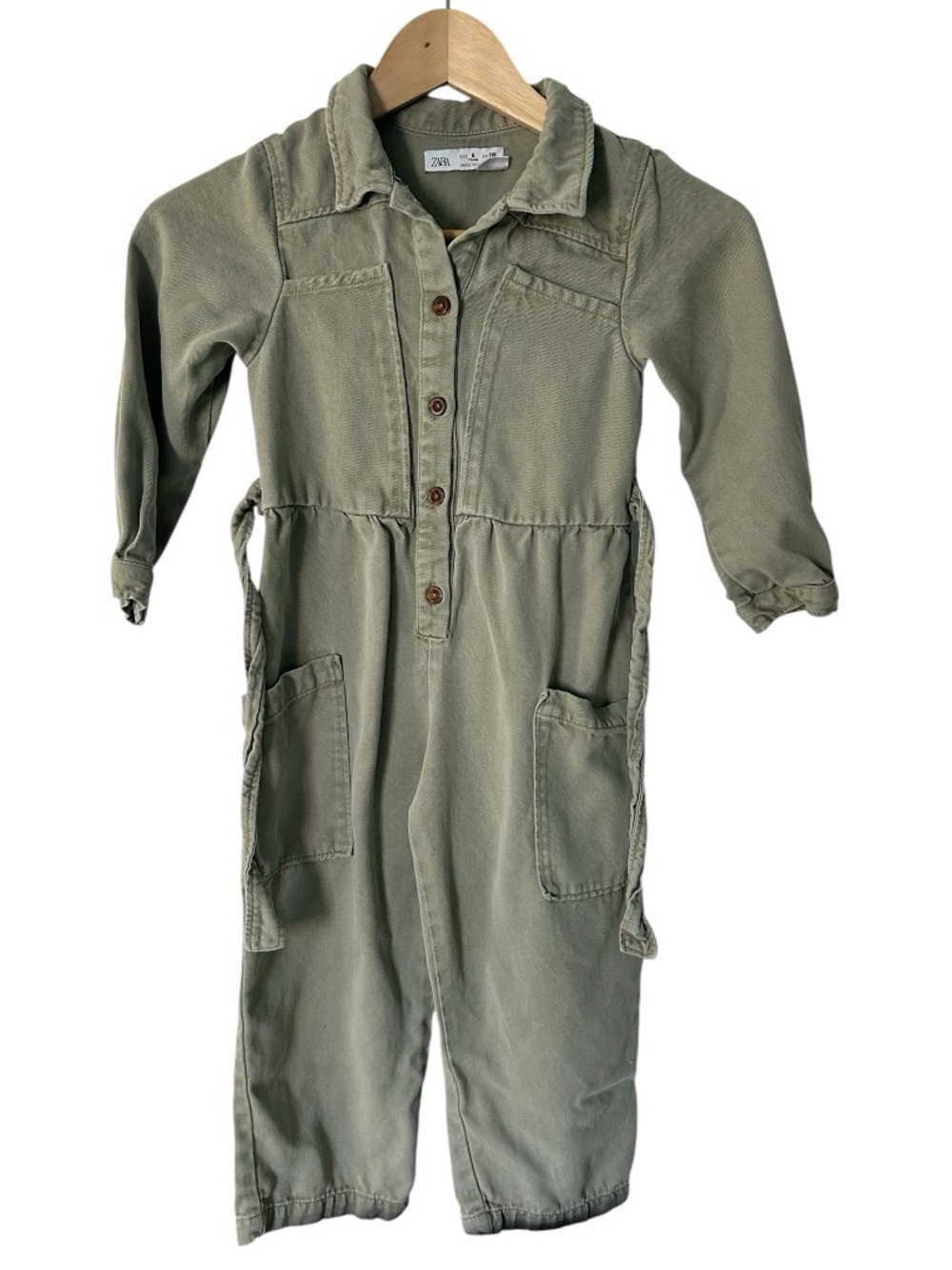 Zara Kids Olive Green Utility Jumpsuit
